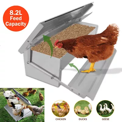 5KG Automatic Treadle Chicken Feeder Poultry Self Opening Ratproof Waterproof UK • £23.50