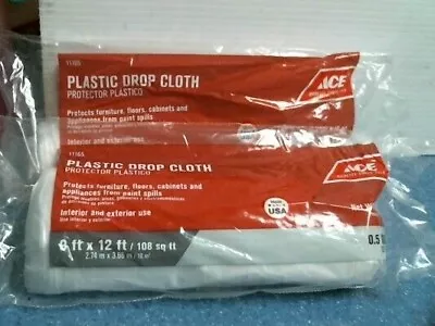 $9 • Buy Ace 11165, Plastic Drop Cloth 9' X 12', Lot Of 2, FREE SHIPPING 