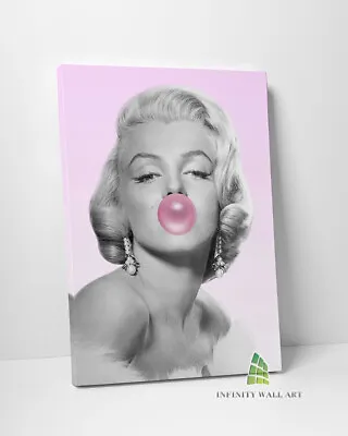 £11.20 • Buy MARILYN MONROE Pink Bubble Gum Canvas Art Wall Art Print Picture Decor -D146