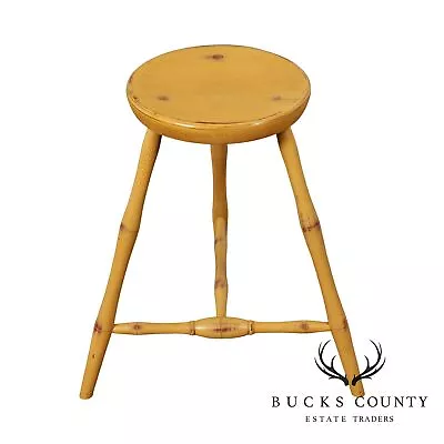 D.R. Dimes Mustard Yellow Painted 3 Legged Stool • $635