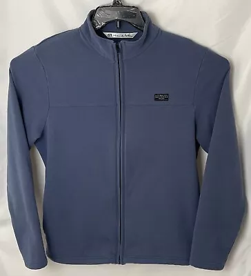 Travis Mathew Mens Medium Full Zip Long Sleeve Blue Jacket Mock Neck Golf • $23.95