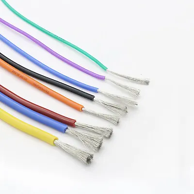 Flexible Silicone Cable Wire 2/4/6/7/8/10/12/14/16 - 30 AWG 0.08mm Tinned Copper • £1.70