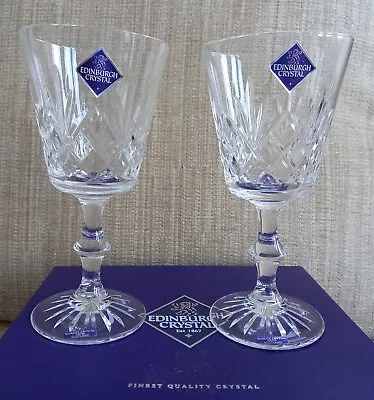 Pair Of Edinburgh Crystal  Duet Goblets 7 Inches Brand New Boxed • £25