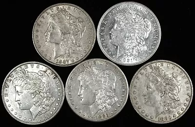 Lot Of 5 1879-1921 Morgan Silver Dollars ☆☆ Circulated ☆☆ Great Set Filler 432 • $153.89