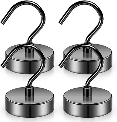 4 Pack 100LBS Magnetic Hooks Heavy Duty Neodymium Magnet Hooks For Hanging • $15.03