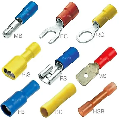 Insulated Crimp Terminals Ring Spade Butt Fork Bullet Electrical Wire Connectors • $42.53