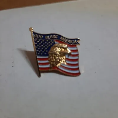 Eagle American Flag Lapel Pin Jacket Hat Vest God Bless America • £9.50