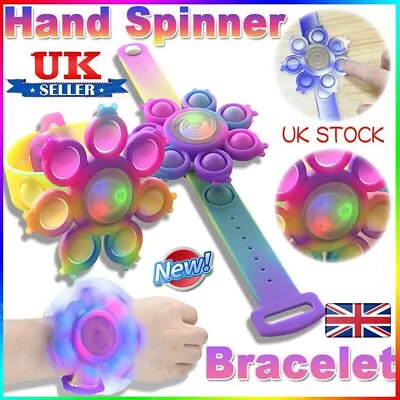 Luminous Spinner Fidget Toys ADHD Stress Relief Bubble Bracelet Xmas Gifts HB • £6.55