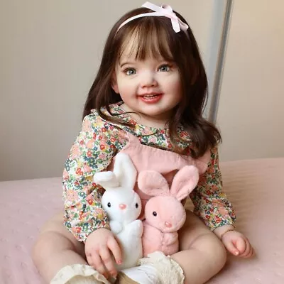 70cm Lifelike Reborn Baby Doll Toddler Girl Lovely Cloth Body Kids Handmade Gift • $218.42