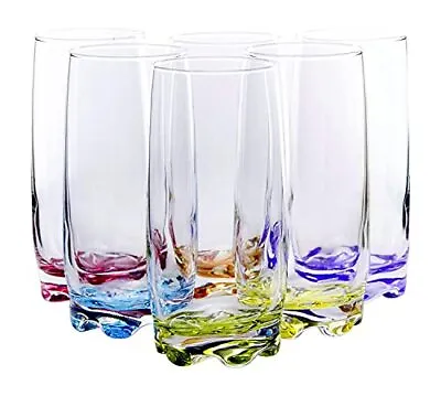 Vibrant Splash Water Beverage Highball Glasses 13.25 Ounce - Set Of 6 • $35.80