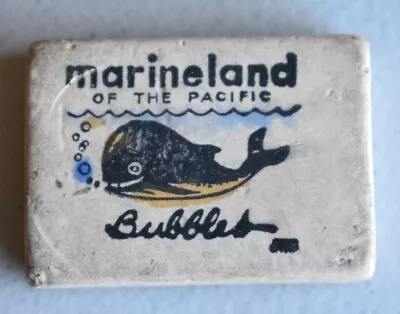 BUBBLES THE WHALE Marineland Of The Pacific Vintage 1960's Advertising ERASER • $14.95