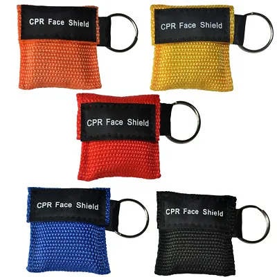 500PCS CPR Keychain Key Ring Emergency Face Shield Rescue Set  5 Colors • £233.12