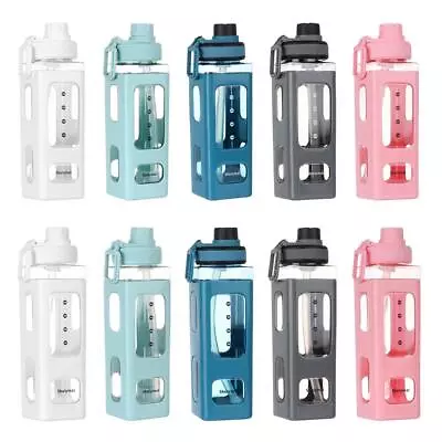 Drinking Bottle Portable Concise Student Straw Cup Water Bottle Plastic Cup • $19.75