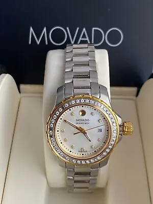 Movado Diamond Watch Gold Silver 2 Tone Swiss Made Designer Watch • $1056.85