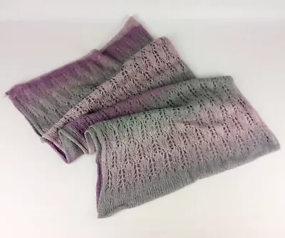 Knit Infinity Scarf Ombre Purple Gray Staring At Stars Winter Lightweight • $8