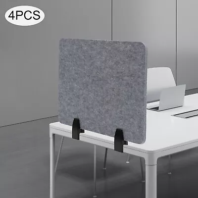 4PC Modern Stand Up Divider Clamp-On Acoustic Desk Divider Mounted Privacy Panel • $60.79