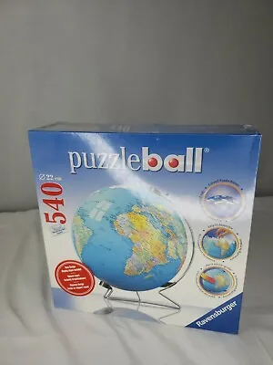 Ravensburger 3D Jigsaw Puzzle Ball Earth World Globe 540 Pcs With Stand 2007 New • $23.50