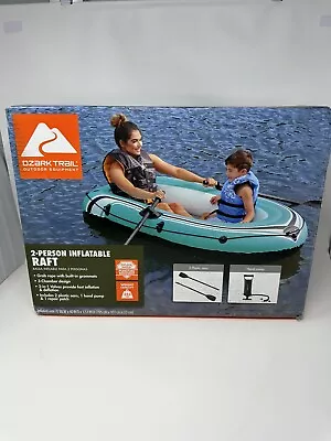 Ozark Trail 2-Person Inflatable Raft Boat & Oars (77 W X 40  D X 12.6  H ) ~ New • $32.99