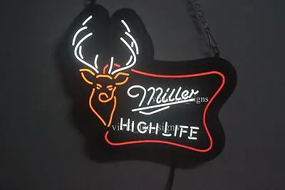 Miller High Life Deer Stag Buck Beer Vivid LED Neon Sign Light Lamp Bright 10  • $84.99