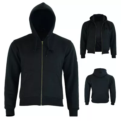 Motorcycle Fleece Hoodie Motorbike Jacket Removable Armour Mens CE Zip Armoured • $37.91