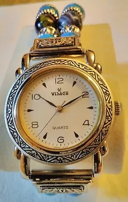 Visage Watch Beaded Band Women's Fun Good Condition Runs • $25