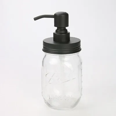 Pump Top AND  Jar As A Dispenser For Soap Condiments...Whatever! Black Finish • $11.99