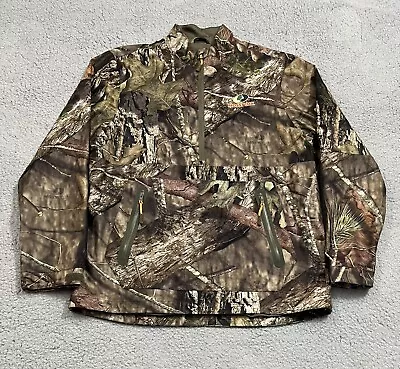 Mossy Oak Jacket Men's Medium 1/4 Zip Pullover Hunting Camo Break Up Country • $14.55
