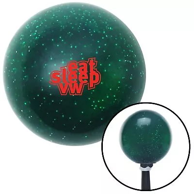 Red Eat Sleep VW Green Metal Flake Shift Knob W/ M16x1.5 Insert Shifter Auto • $49.95