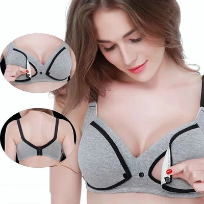 £5.51 • Buy Maternity Nursing Bra Pregnancy Breastfeeding Gathered Underwear Front Open Bras