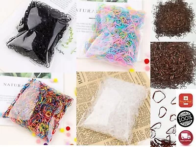 £2.85 • Buy 1000 Mini Hair Ponios Ponios Endless Elastics Bobbles Bands Baby Girl Hair Bands