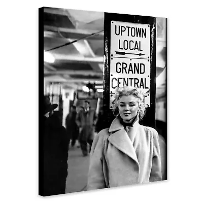 Monroe At New York Underground - Vintage Fashion - Canvas Wall Art Framed Print • £15.99