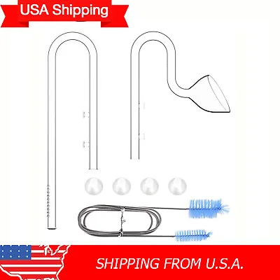 USA Shipping Aquarium Glass Lily Pipe Kits With Lily Inflow Outflow And Brush • $34.99