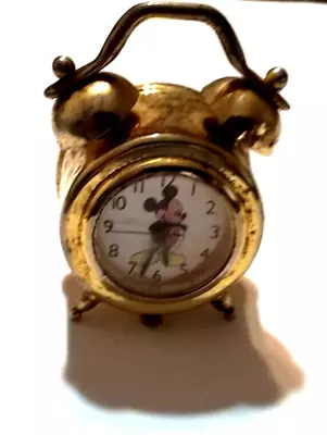 Vintage Mickey Mouse Minature  Alarm  Brass Clock 2  • $12.50