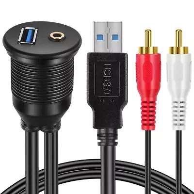 	Flush Mount Cable Kit 3 Ft Usb 3.0 Male To Female And 2 Rca Male To 3.5mm Fe... • $12.84