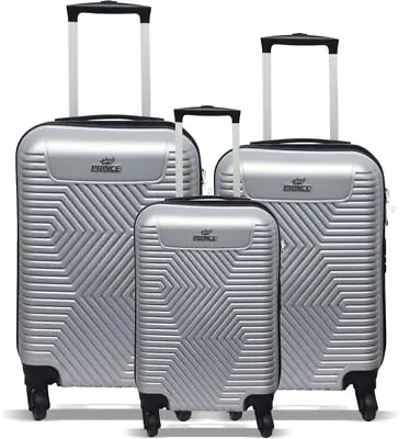 Set Of 3 - Polycarbonate 4 Wheel Spinner Hard Shell ABS Luggage Suitcase Trolley • £85