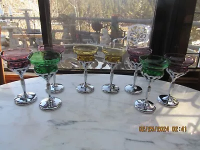 8 Vintage Cambridge Farberware Art Deco  Goblets Wine Glasses • $64.99