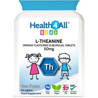 Kids L-Theanine 50mg Sublingual Tablets - Focus Supplement For Children | ADHD • £8.99