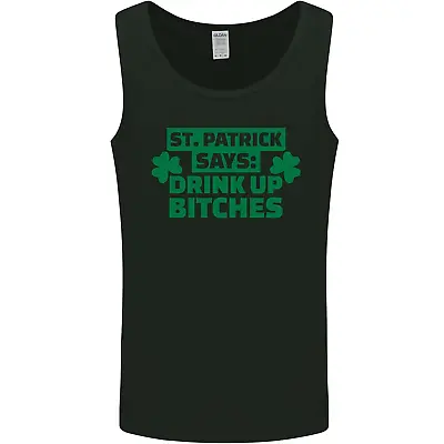 $14.79 • Buy St Patricks Day Says Drink Up Bitches Beer Mens Vest Tank Top