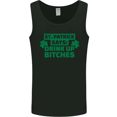 $17.09 • Buy St Patricks Day Says Drink Up Bitches Beer Mens Vest Tank Top