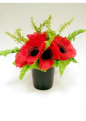 Artificial Flower Memorial Poppy Replacement Insert Grave Pot  - Remembrance Day • £5.95