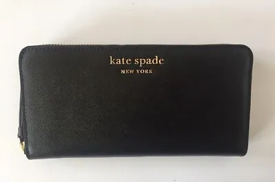 New With Tags  Kate Spade  Brand  Leather cameron Saffiano Wallet Color Black • $119.66