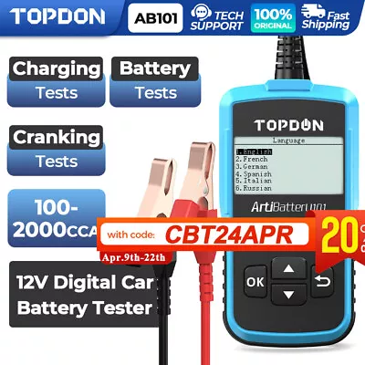 2024NEW! TOPDON 12V Car Load Battery Tester Digital Analyzer Charging Tester LCD • $39.99