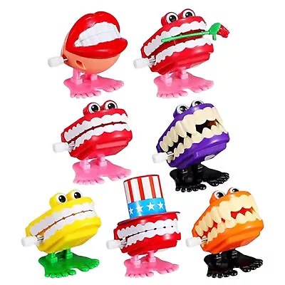 7pcs Wind Up Chattering Teeth Toys Funny Walking Teeth Toys Gag Gift New • £10.90