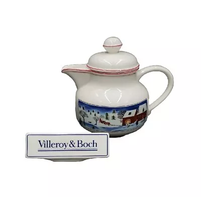 Villeroy & Boch NAIF CHRISTMAS Teapot & Lid MINT Village Scene • $109.88