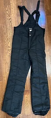 Snowbird Ski Bib Snow Pants Mens Medium Black Overalls Outdoor Snowboard Vintage • $9.99