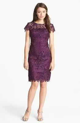 Patra Crocheted Venise Purple Lace Dress Women's Size 6  • $49.99