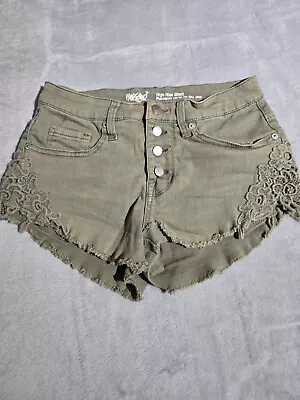 Mossimo Supply Co Girls Jean Shorts Size 4 / 27 Olive Green Button Down Short • $8.99