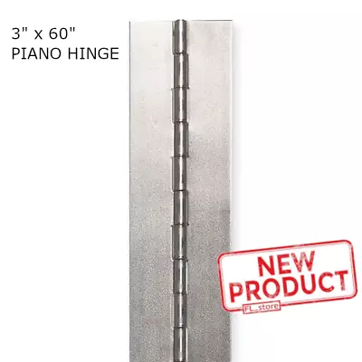 3  X 5 Ft Piano Hinge No Holes Weldable Steel Finish Continuous Nonremovable Pin • $32.95