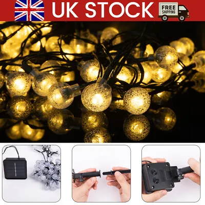 £8.99 • Buy 100LED Solar String Lights Retro Bulb Ball Party Fairy Light Garden Outdoor UK