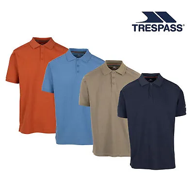 Trespass Mens Casual Button Up Polo Shirt Embroidered Short Sleeves Brave • £14.99